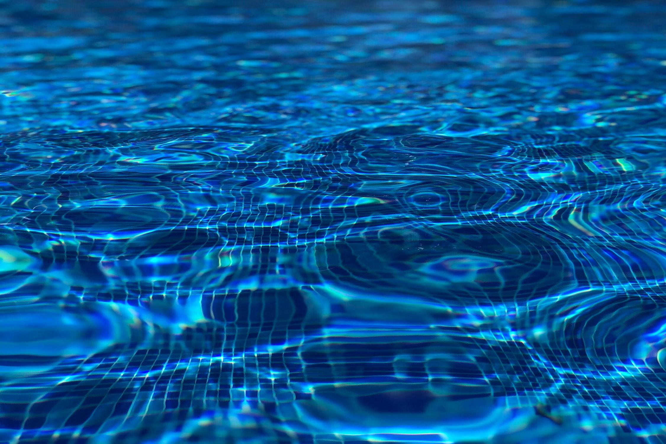 close up of pool water